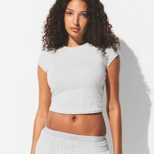 NWT SKIMS DROP NEEDLE POINTELLE BABY TEE